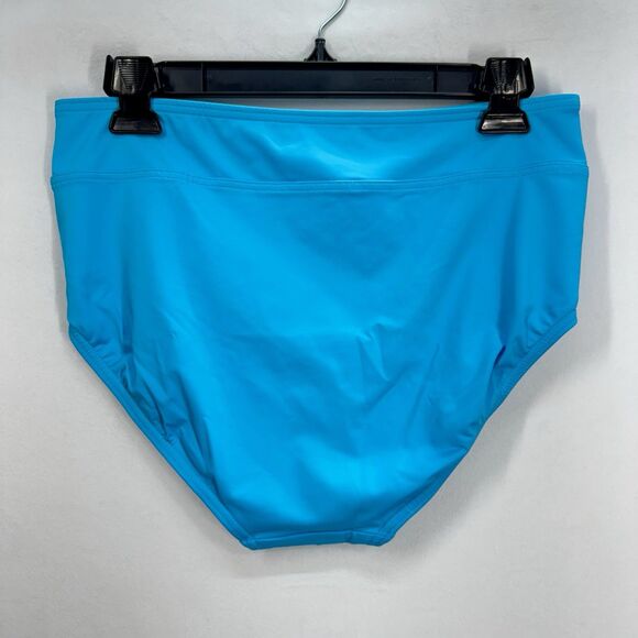 Lands End High Waisted Bikini Swim Bottoms Size 8 Turquoise Chlorine Resistant - Picture 5 of 10